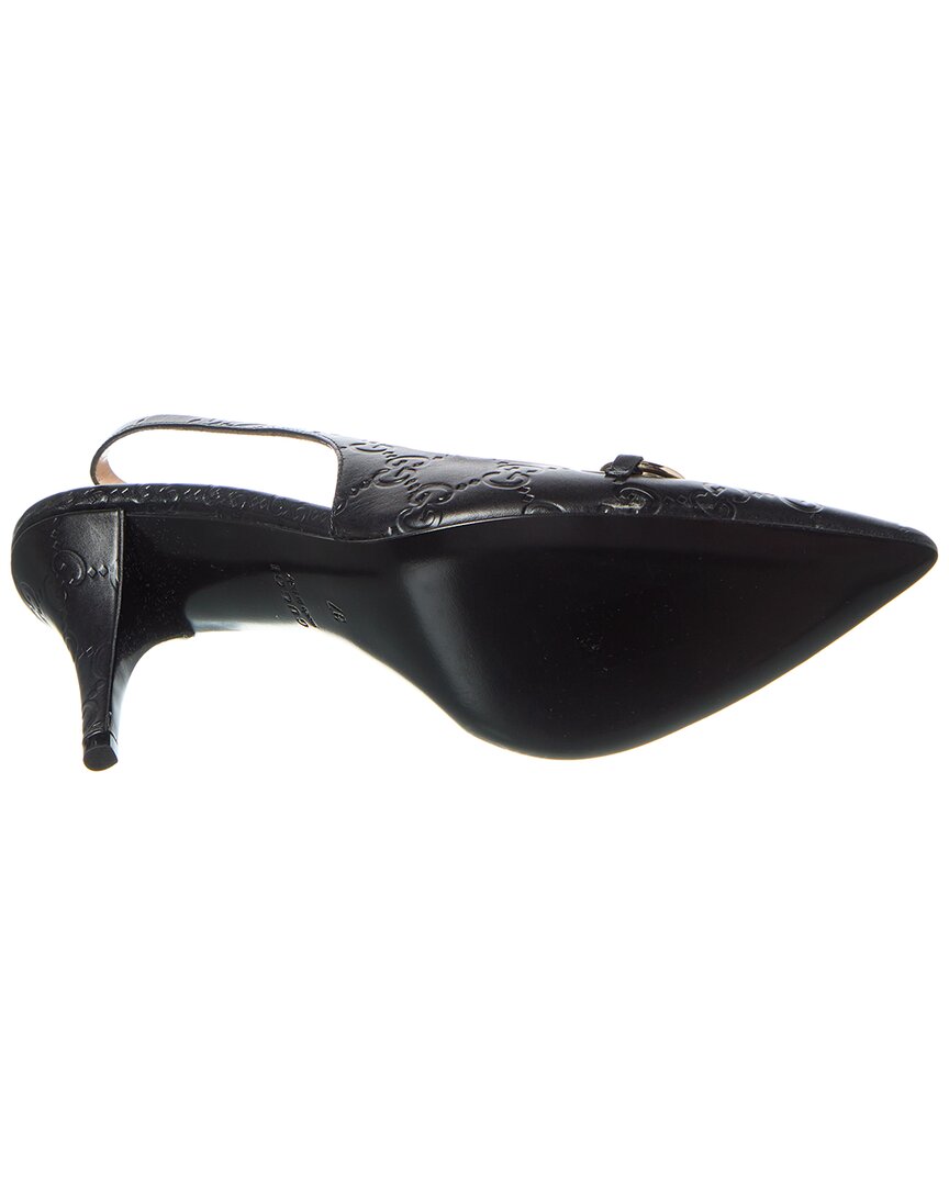 Gucci Horsebit Leather Slingback Pump