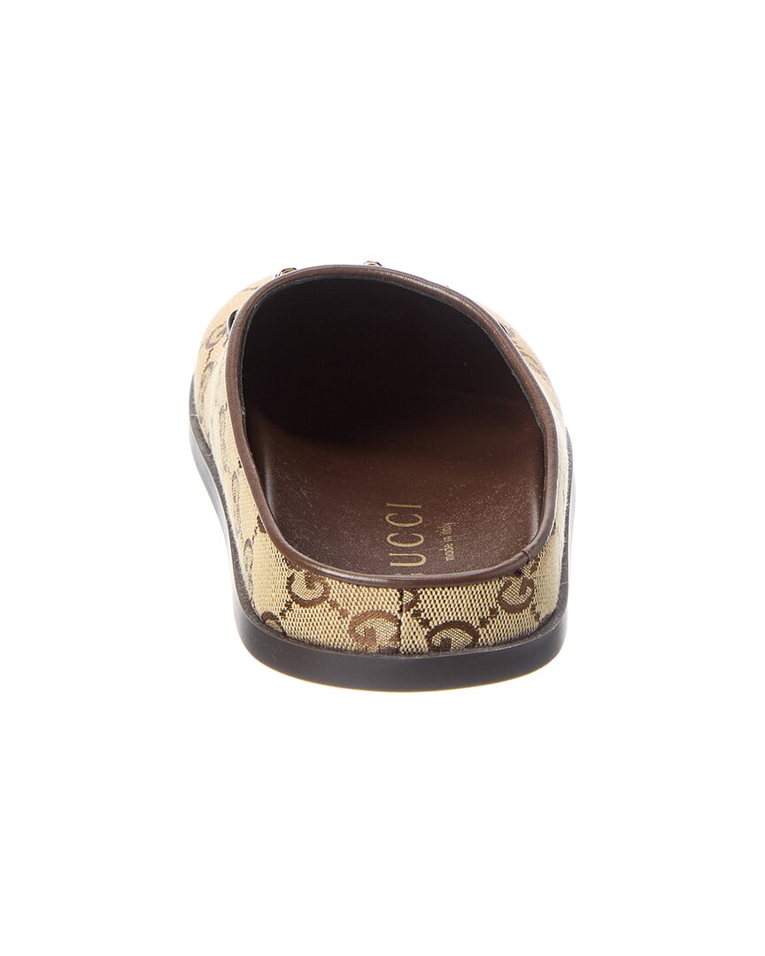 Gucci Horsebit Gg Canvas Mule