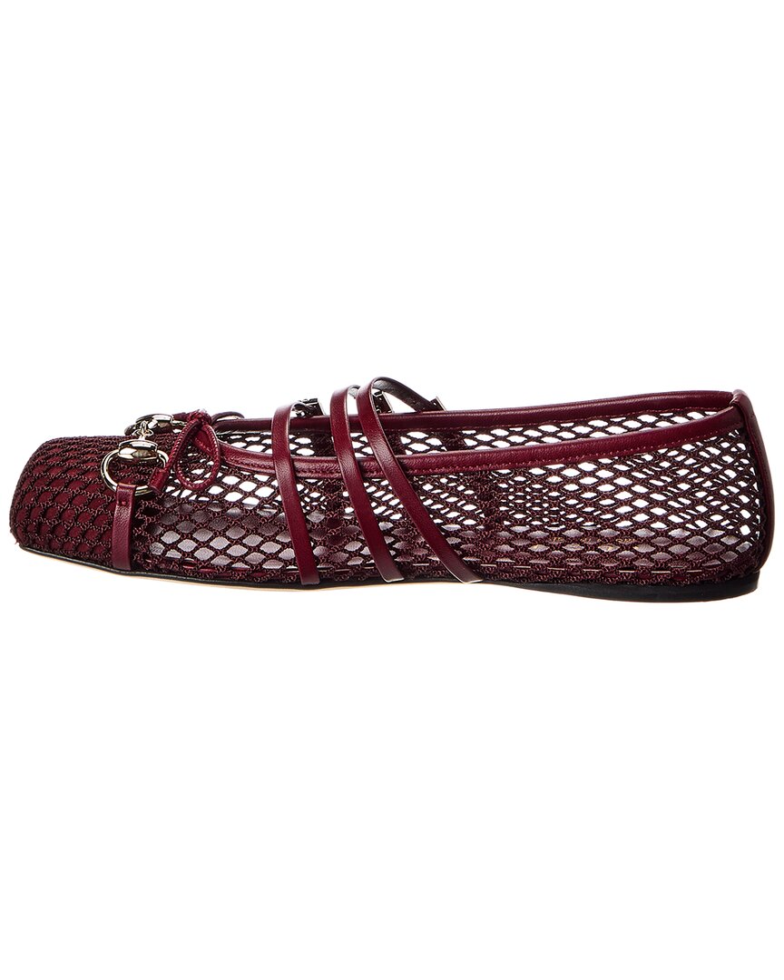 Gucci Horsebit Mesh & Leather Ballet Flat