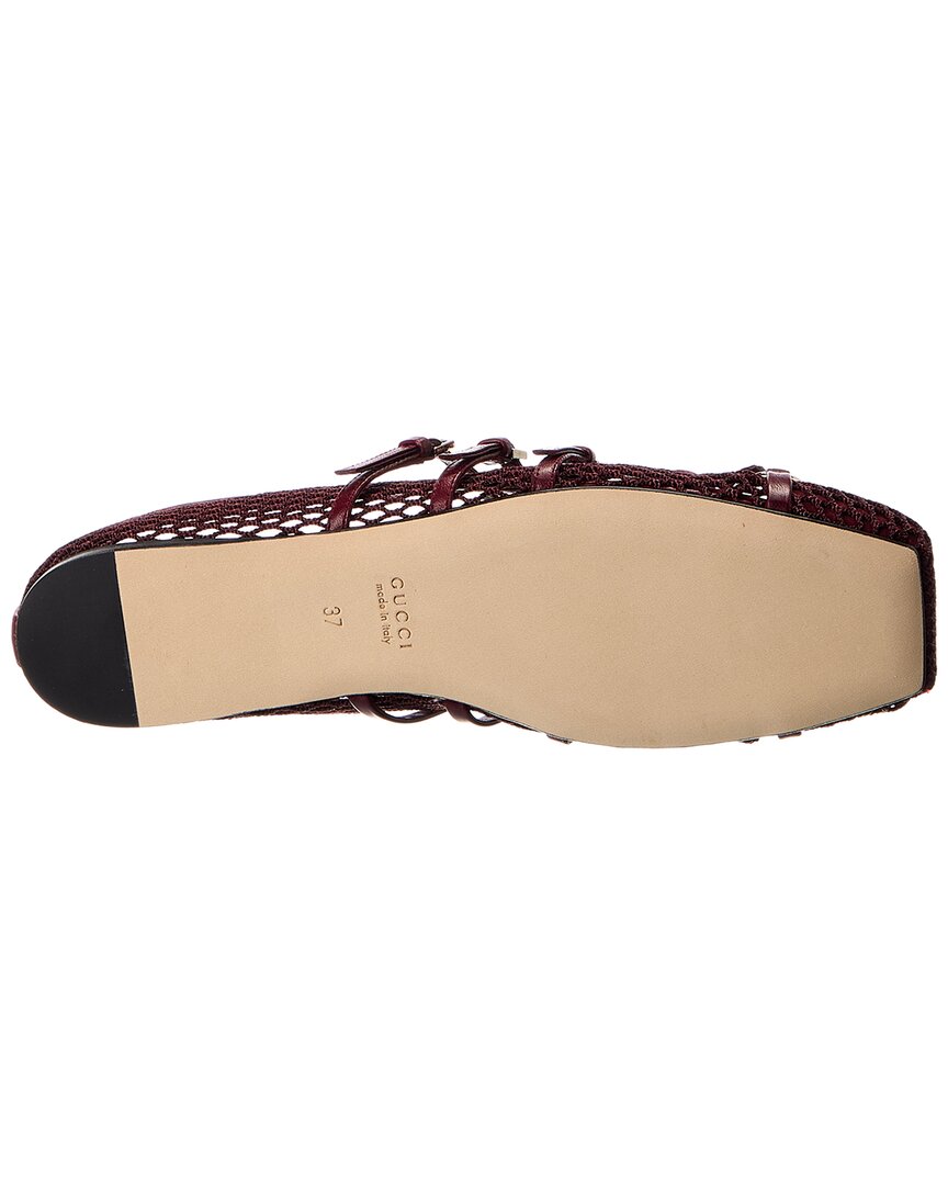 Gucci Horsebit Mesh & Leather Ballet Flat