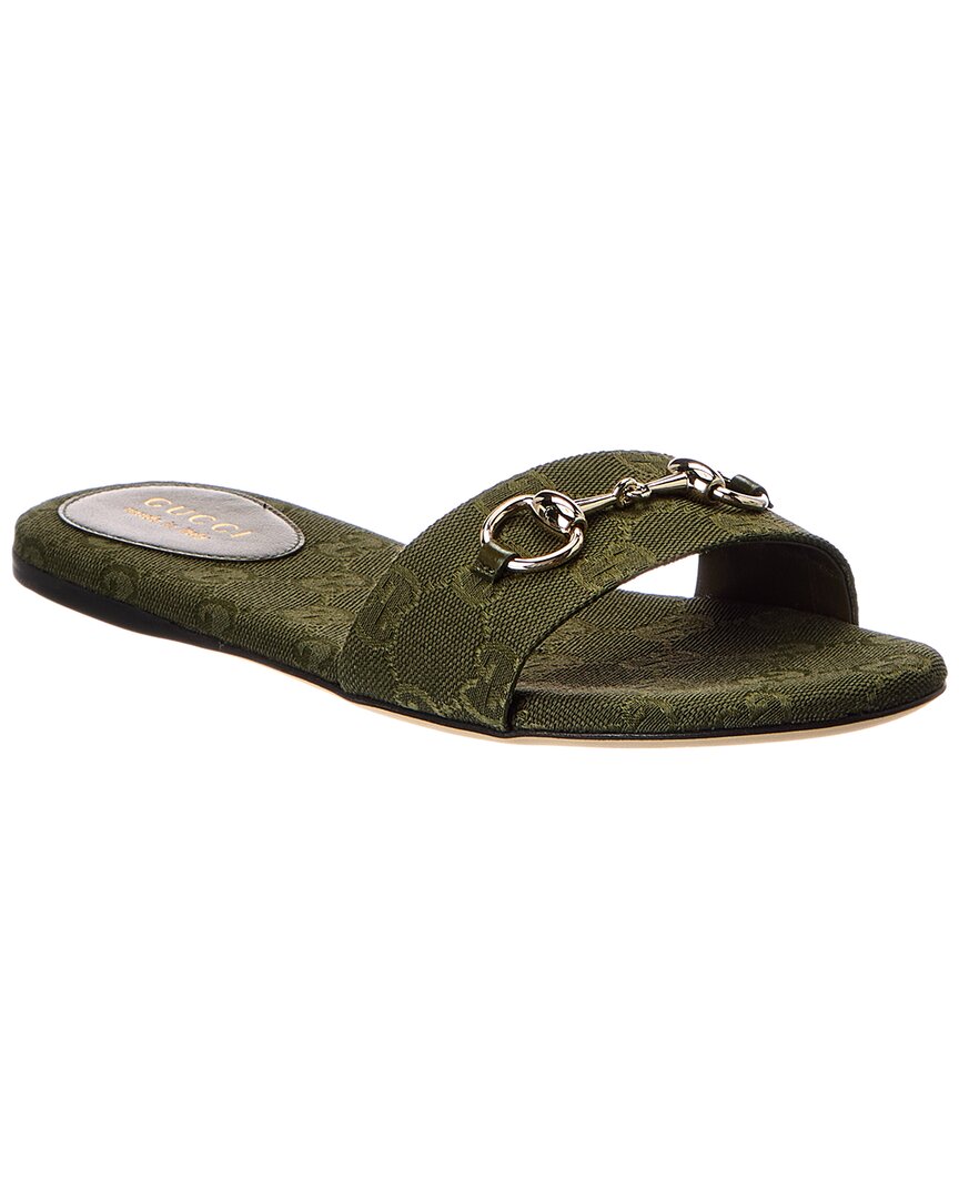 Gucci Horsebit Gg Canvas Sandal