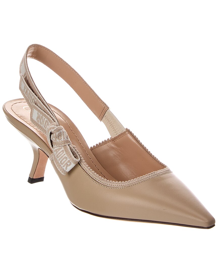 Dior Sling Bag J'a Slingback Pump 6 Leather Beige Shoes