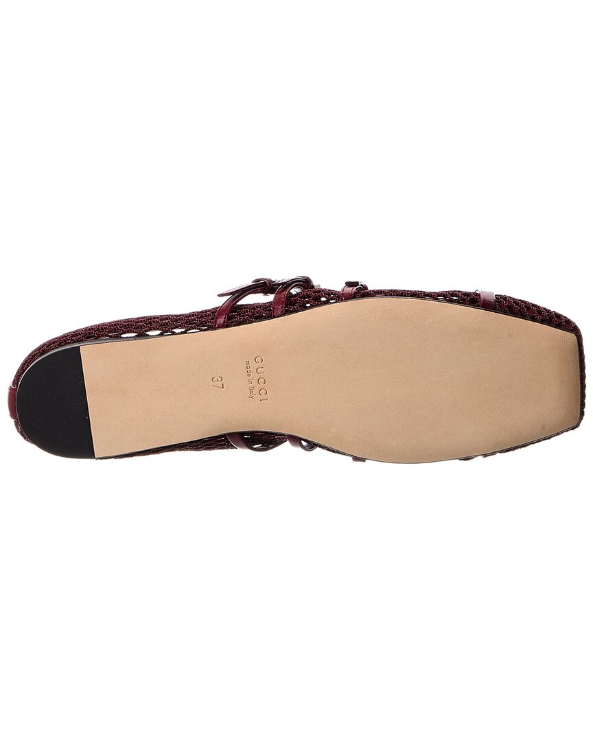 Gucci Horsebit Mesh & Leather Ballet Flat