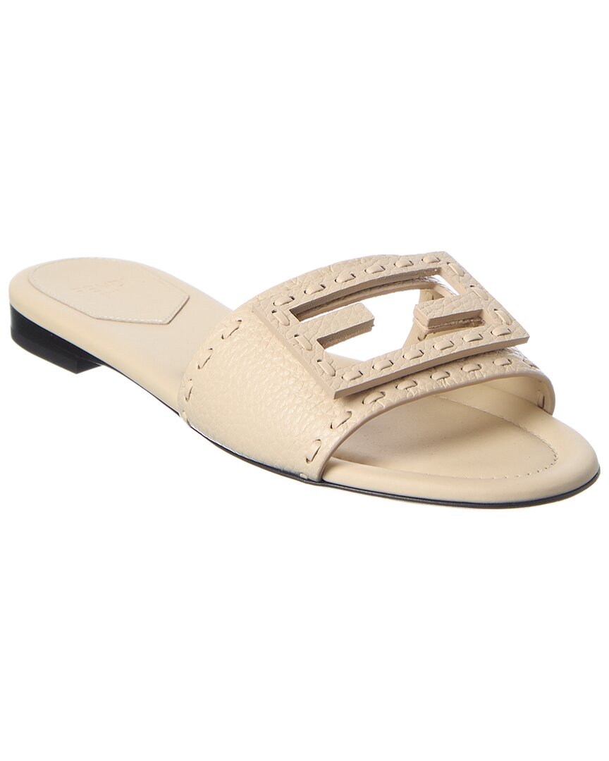 Fendi Shoe Ff Baguette Sandal 9 Leather Gray Shoes