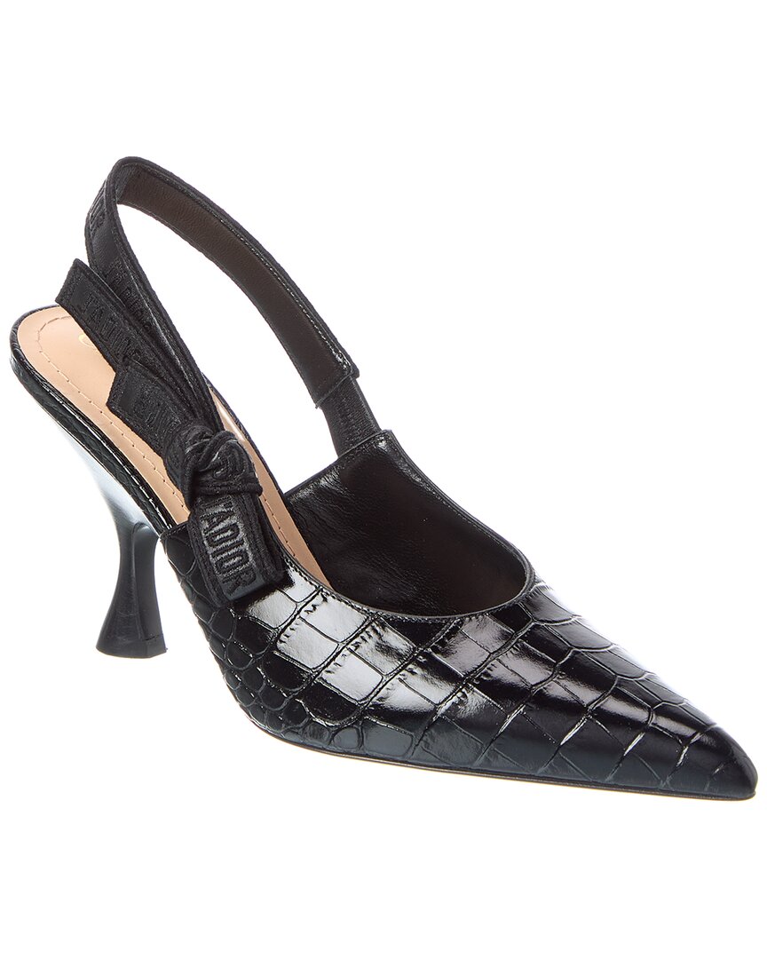 Dior Sling Bag J'a Slingback Pump 7 Leather Black Shoes