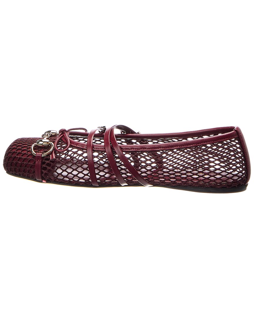 Gucci Horsebit Mesh & Leather Ballet Flat