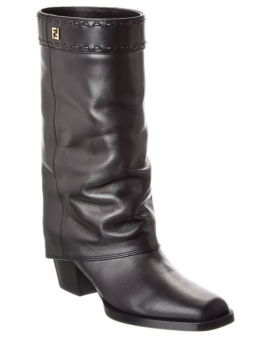 Fendi Shoe Ff Boot 2 Leather Black Shoes