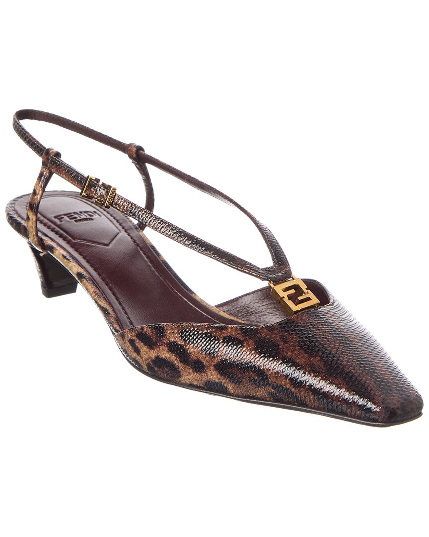 Fendi Sling Bag Ffold Snakeskin Slingback Pump Shoes