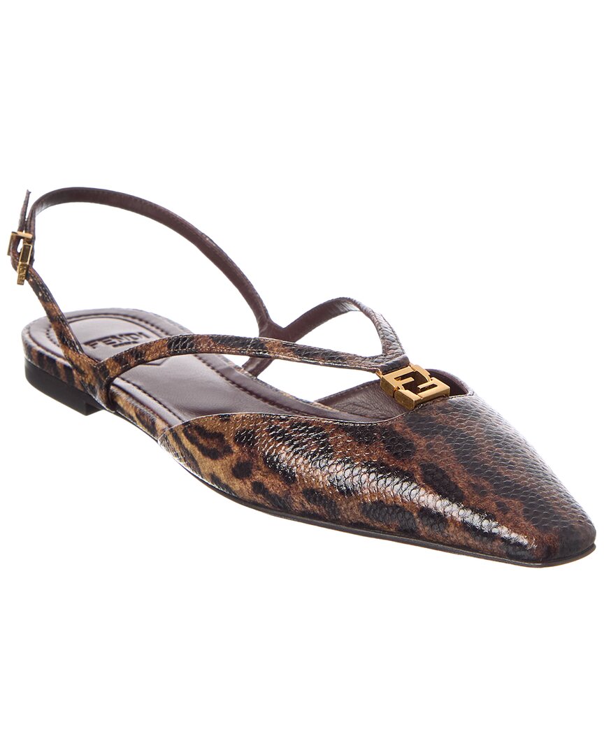 Fendi Sling Bag Ffold Snakeskin Slingback Flat Shoes