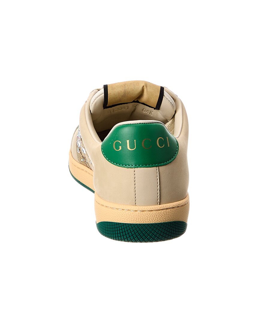 Gucci Screener Gg Crystal Canvas & Leather Sneaker