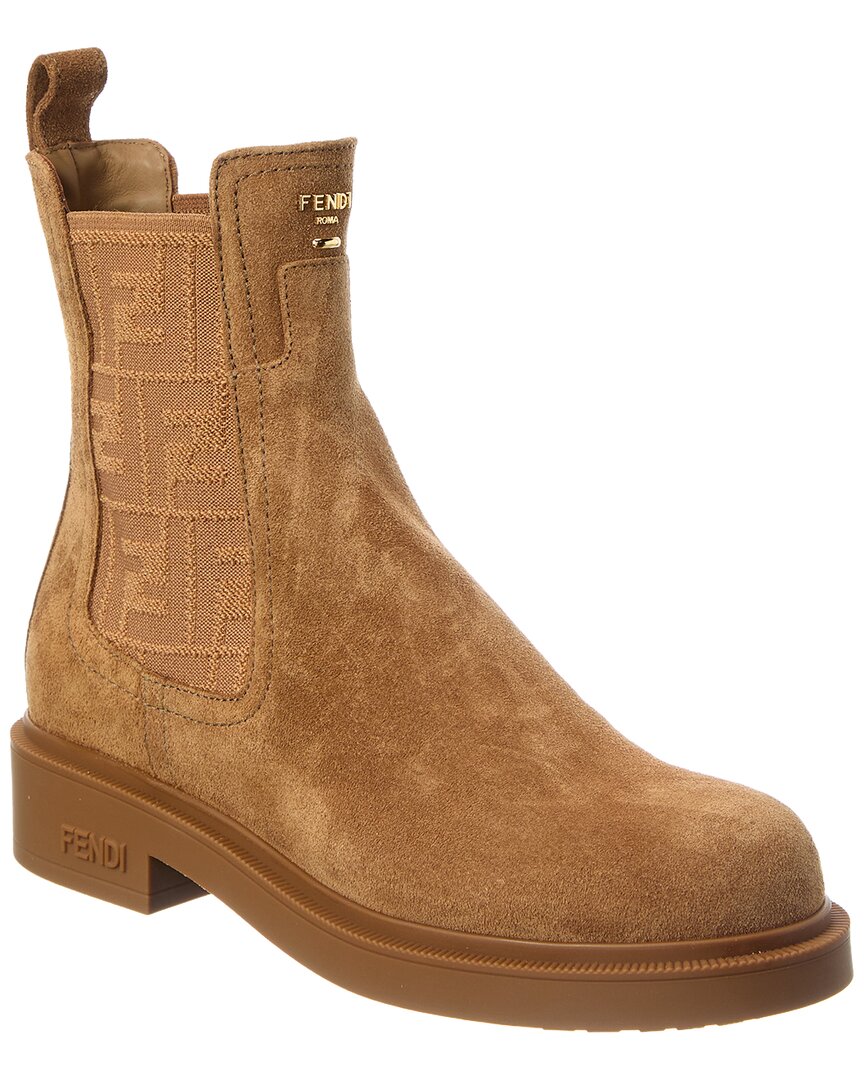 Fendi Shoe Filo Biker Boot Suede Brown Shoes