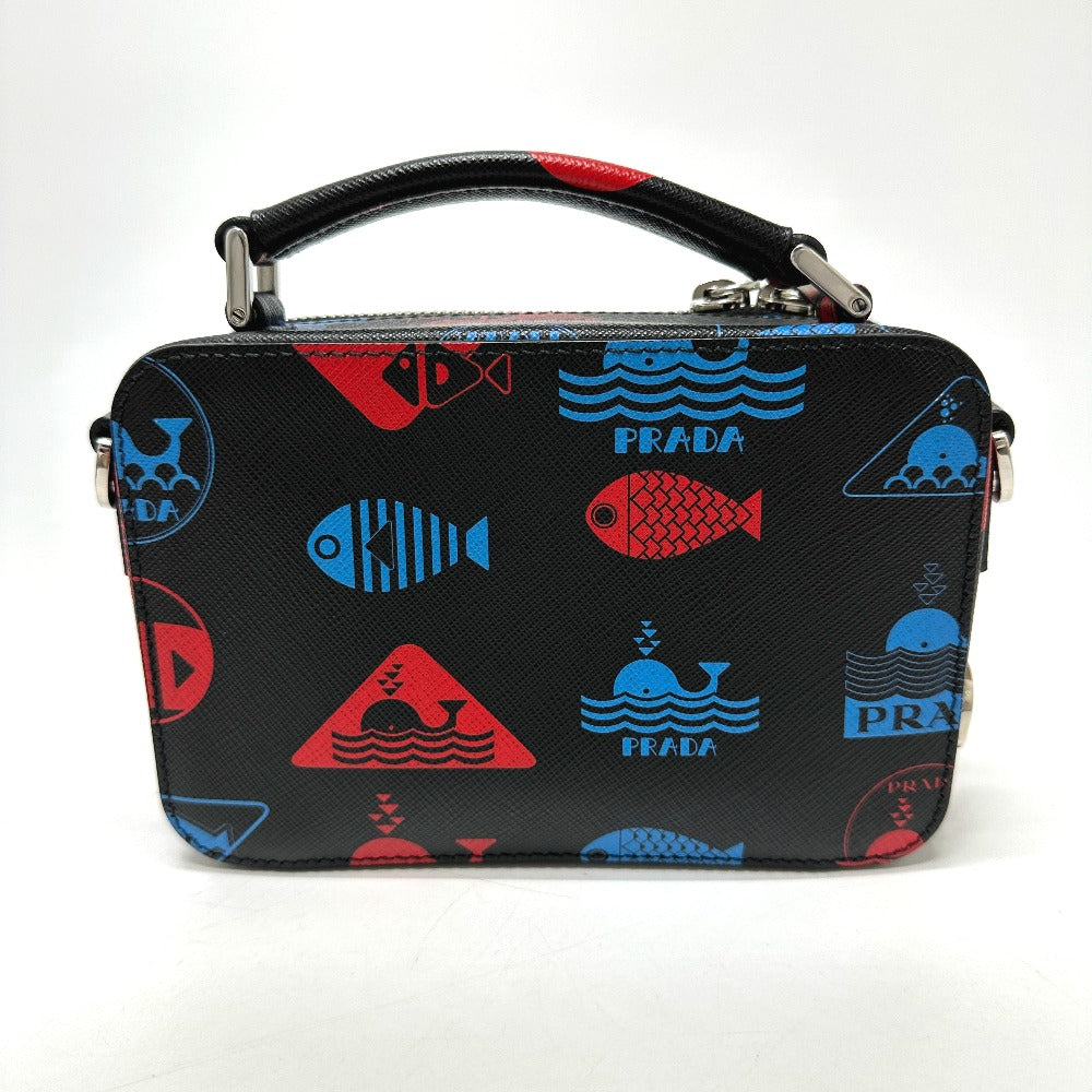 Shoulder Bag Safiano Whale Whale Mens Leather Black