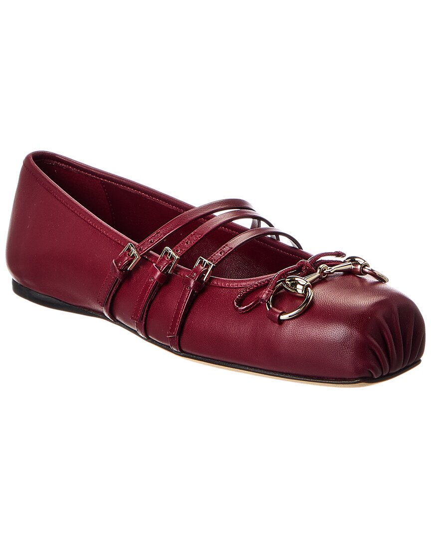 Gucci Horsebit Leather Ballet Flat