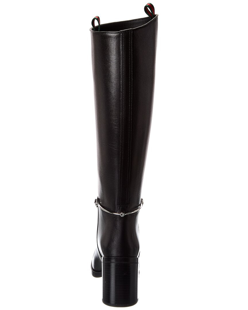Gucci Horsebit Leather Knee-High Boot