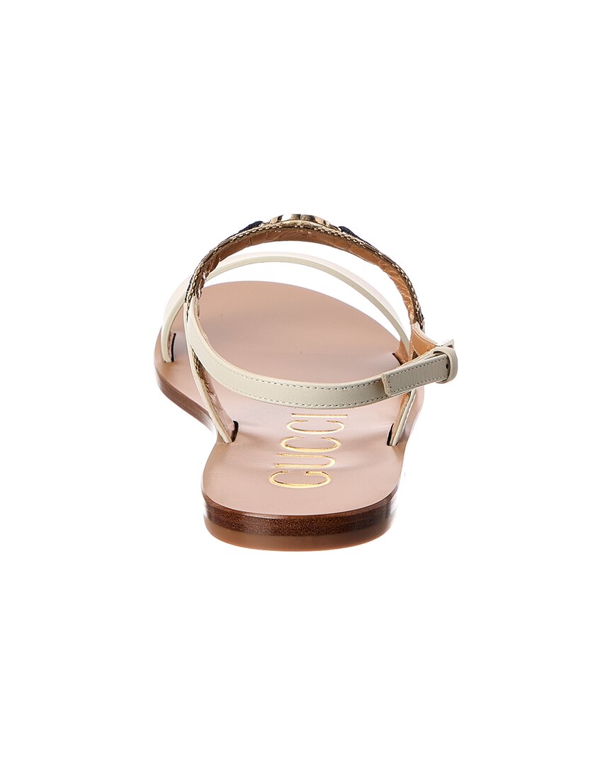Gucci Interlocking G Gg Canvas & Leather Sandal