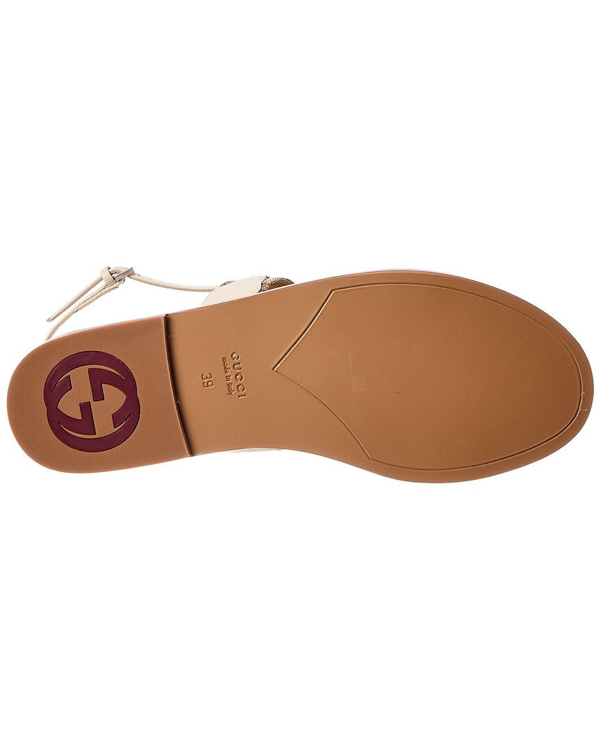 Gucci Interlocking G Gg Canvas & Leather Sandal