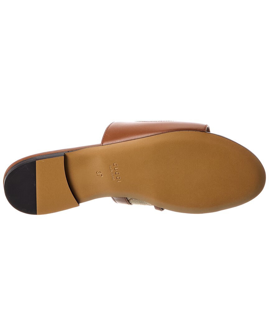 Gucci Gg Canvas & Leather Sandal