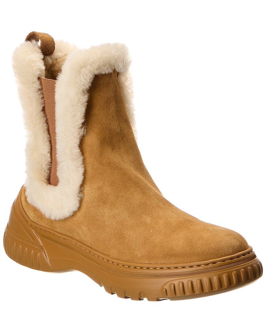 Dior Shoe D-Racer & Shearling Boot Suede Brown Shoes
