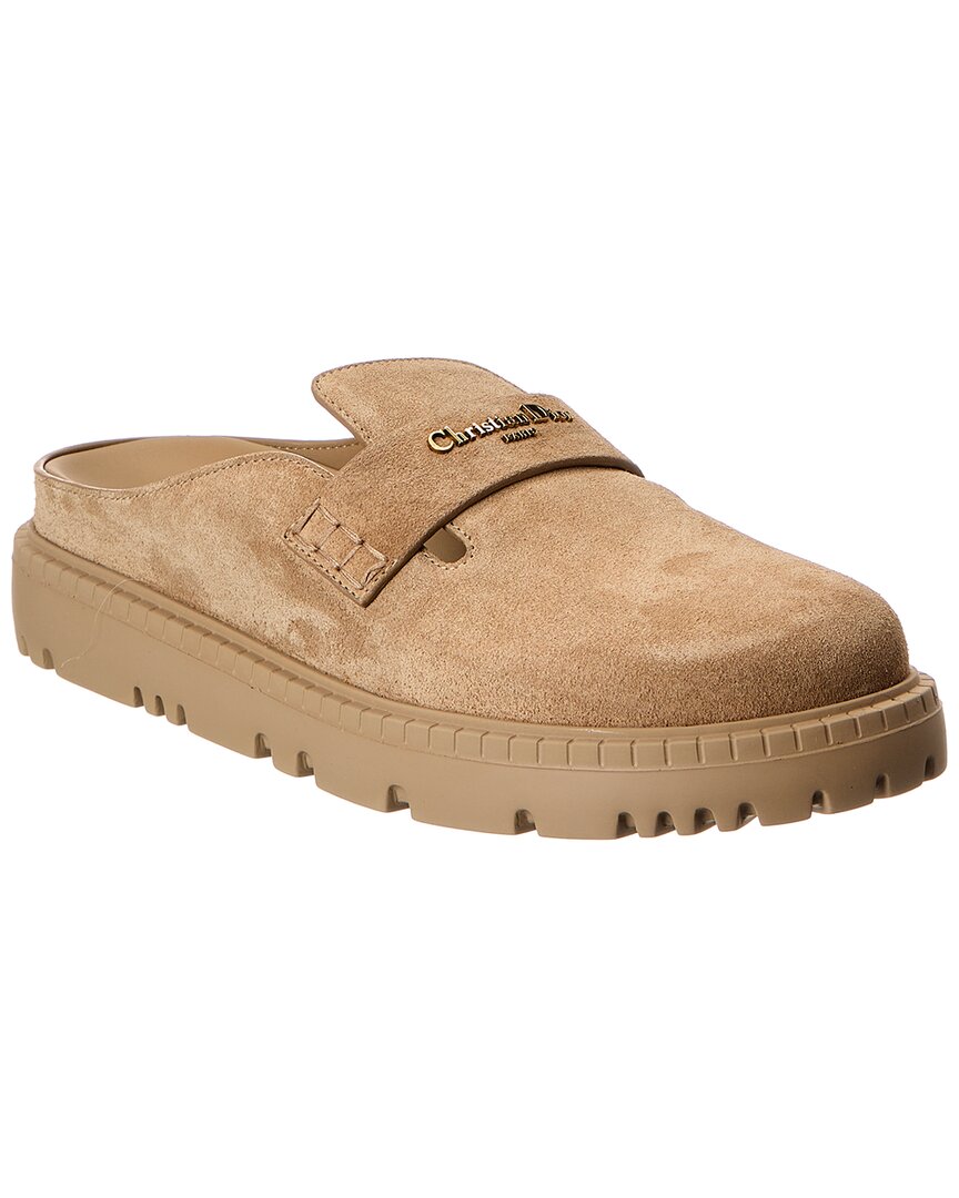Dior Shoe Boy Mule Suede Brown Shoes