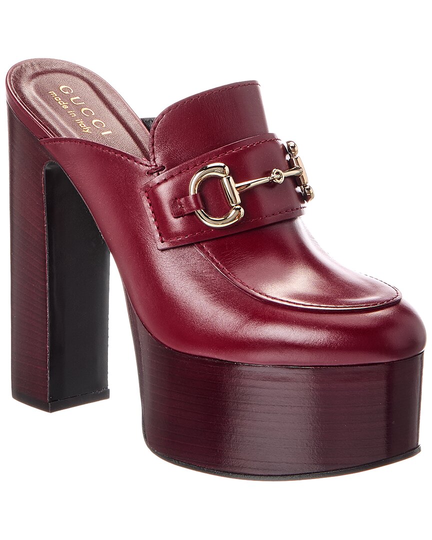 Gucci Horsebit Leather Platform Mule