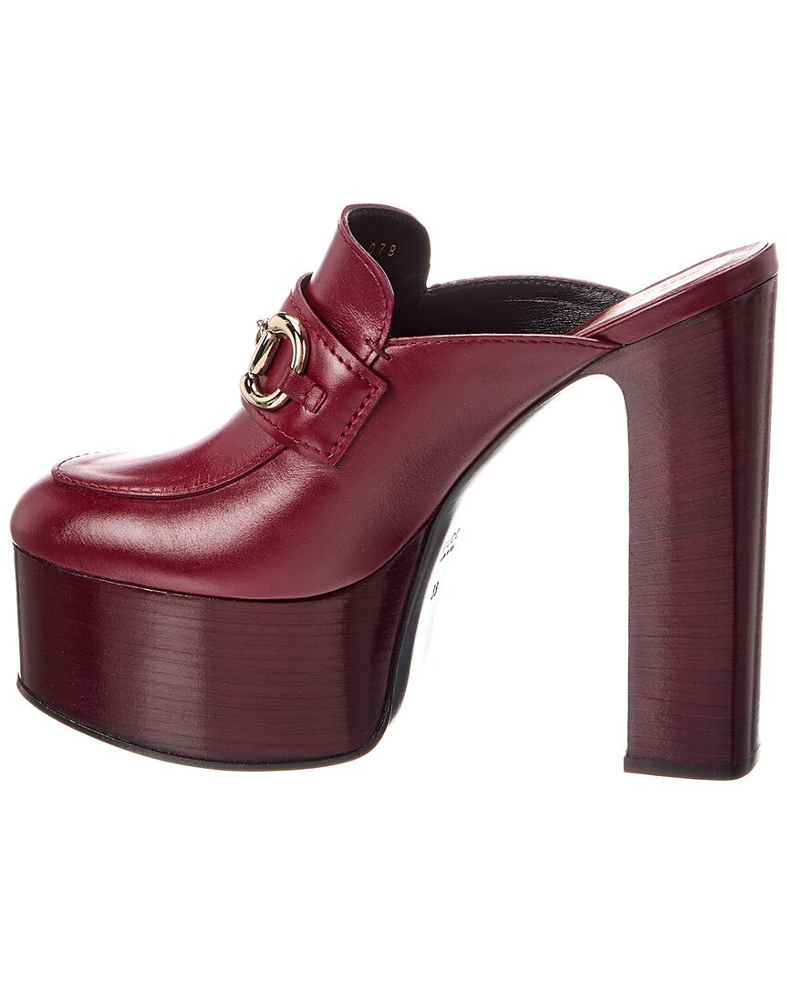 Gucci Horsebit Leather Platform Mule