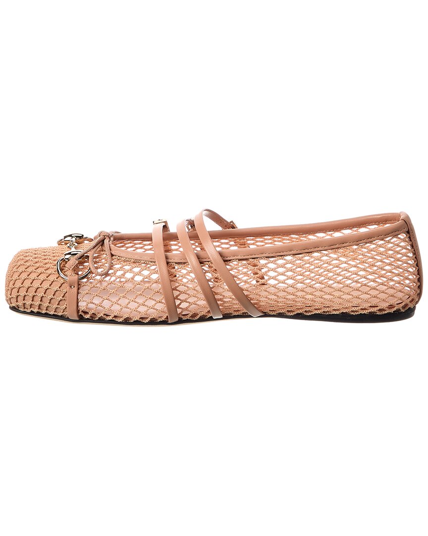 Gucci Horsebit Mesh & Leather Ballet Flat