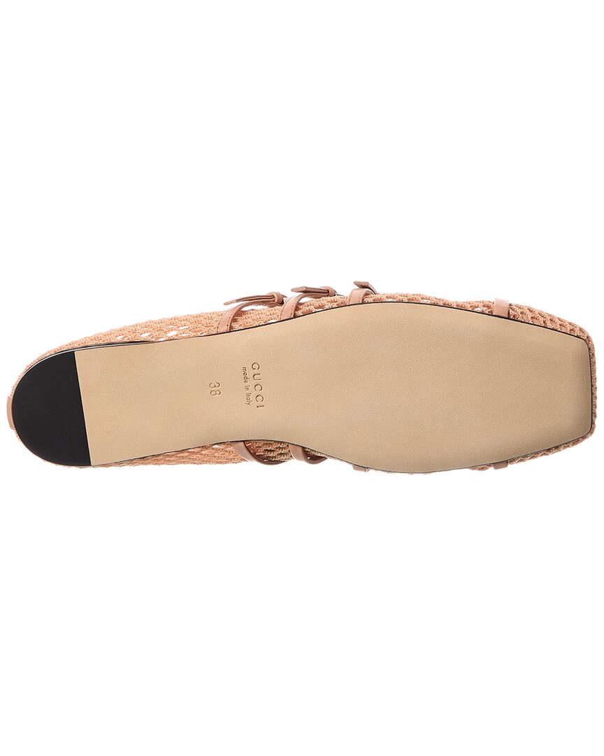 Gucci Horsebit Mesh & Leather Ballet Flat