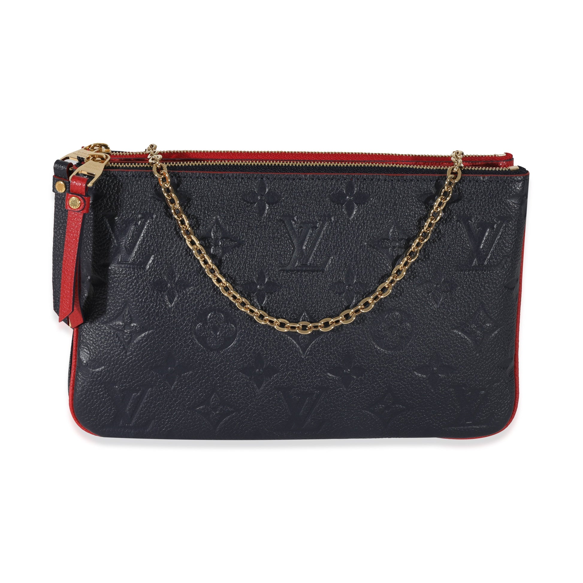 Louis Vuitton Marine Rouge Empreinte Double Zip Clutch Bag