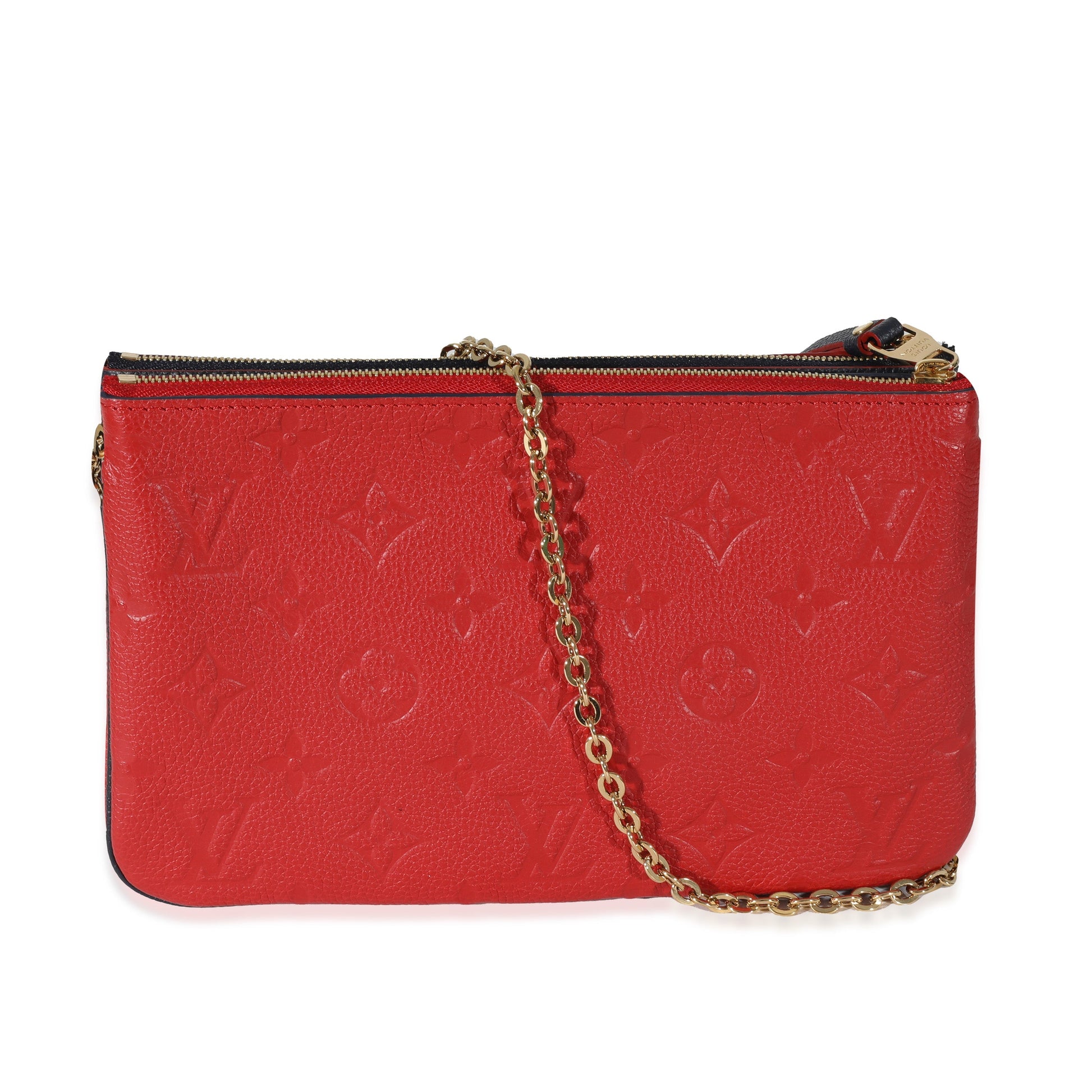 Louis Vuitton Marine Rouge Empreinte Double Zip Clutch Bag