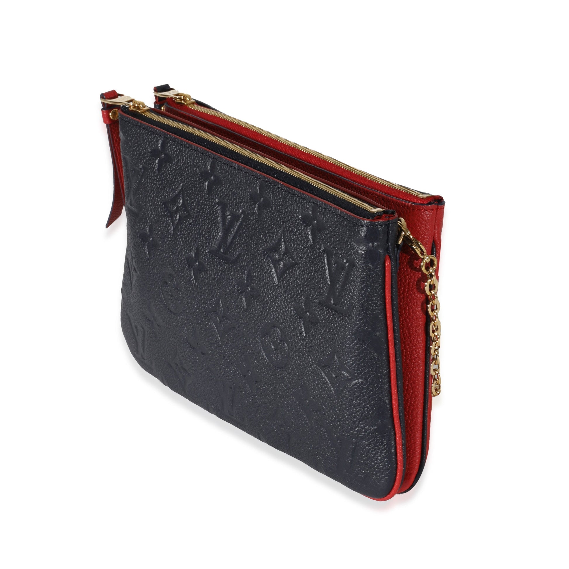 Louis Vuitton Marine Rouge Empreinte Double Zip Clutch Bag