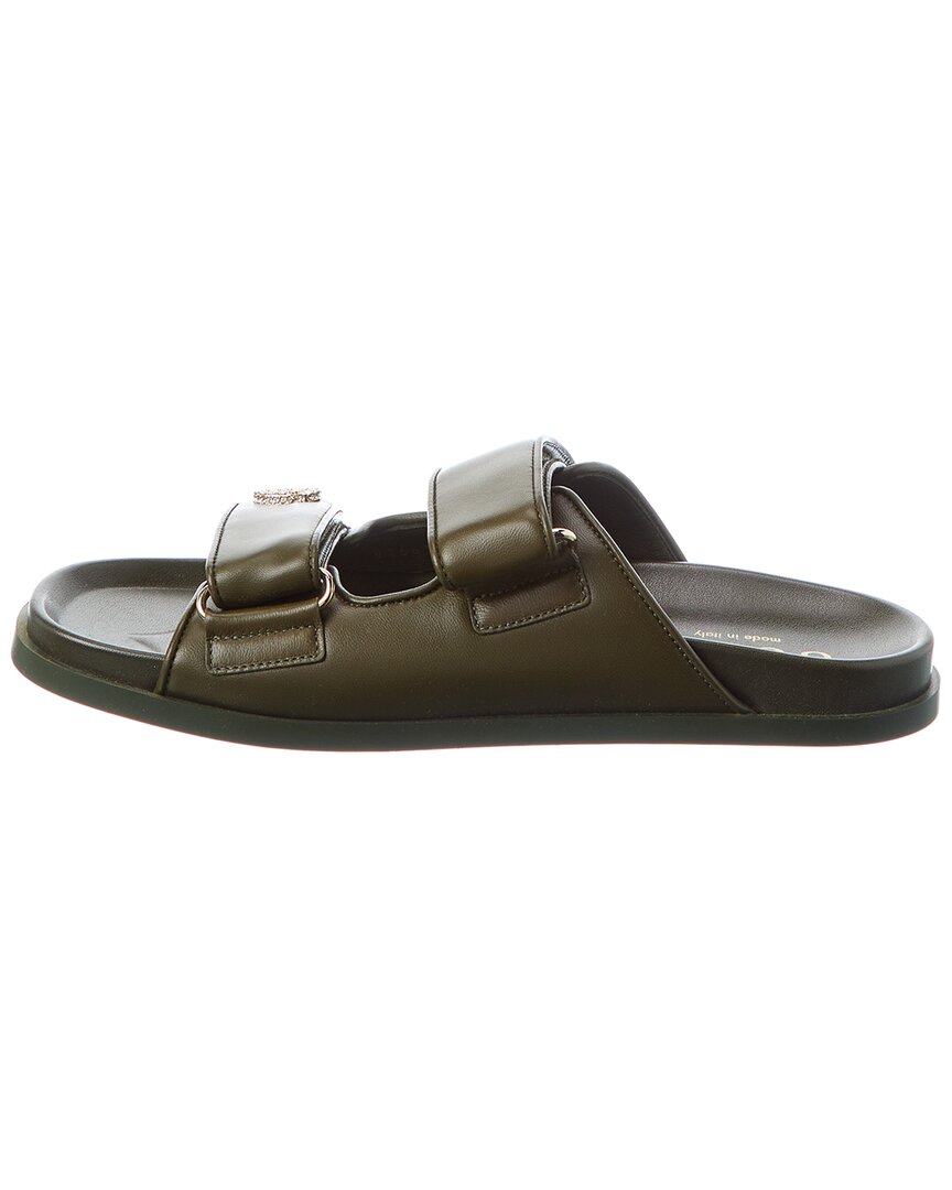 Gucci Crystal Double Gg Leather Sandal