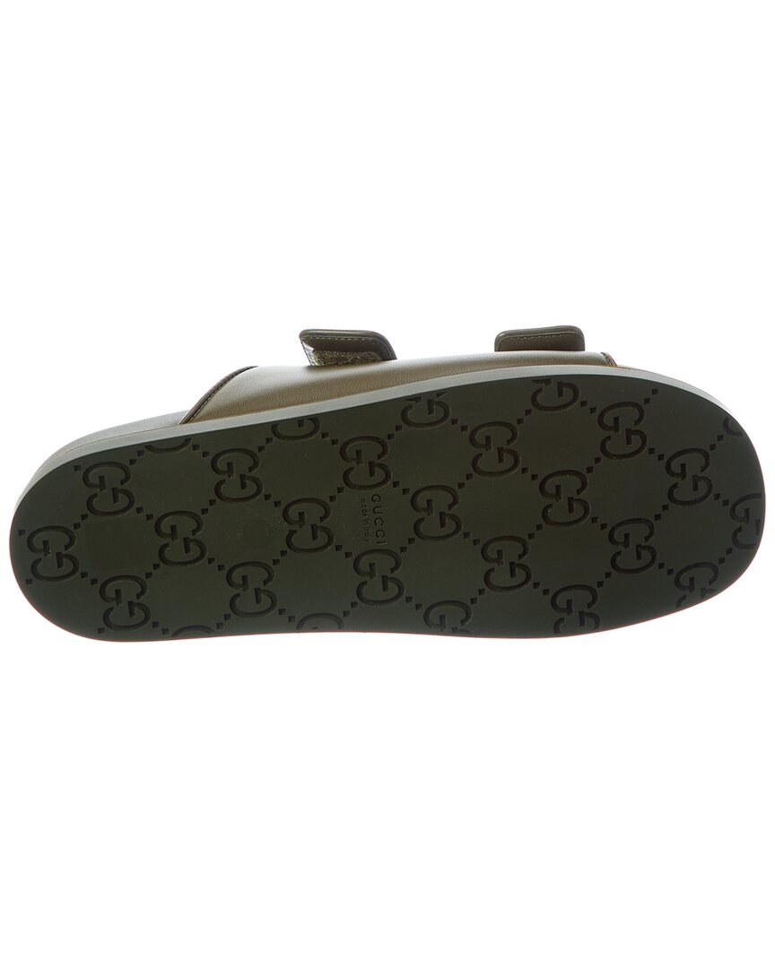 Gucci Crystal Double Gg Leather Sandal