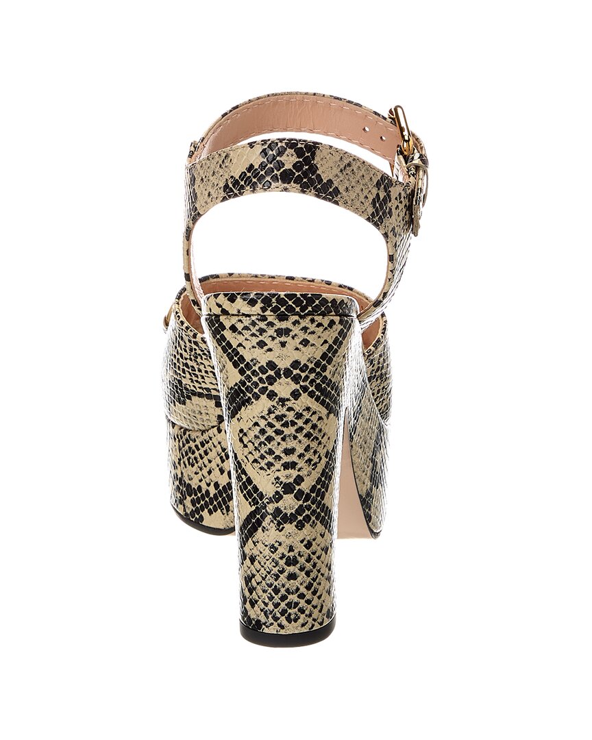 Gucci Horsebit Snake-Embossed Leather Platform Sandal