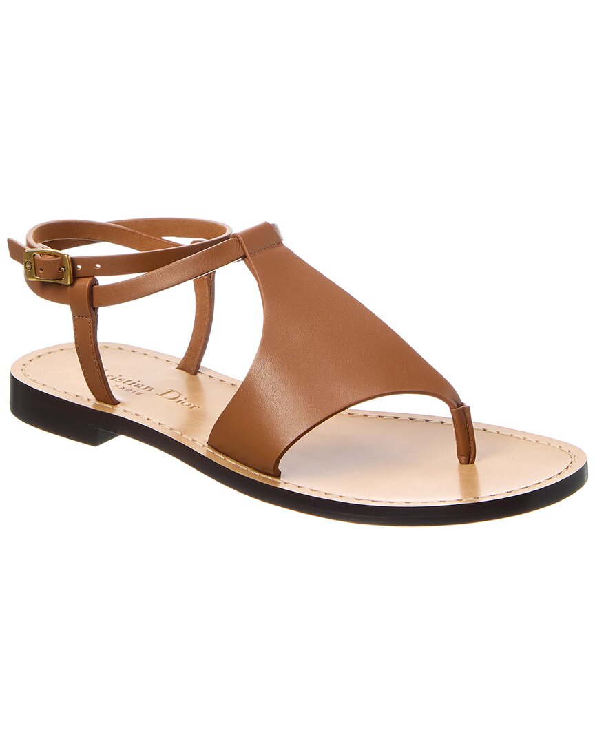 Dior Shoe Sun Sandal 2 Leather Brown Shoes