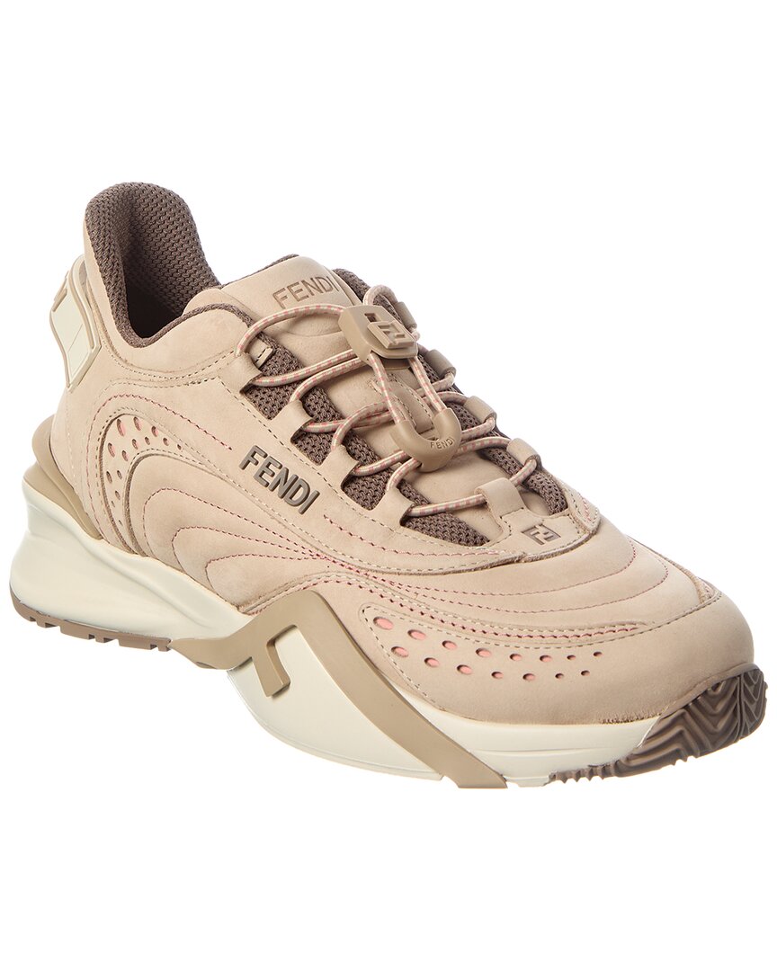 Fendi Shoe Flow Sneaker 4 Leather Brown Shoes