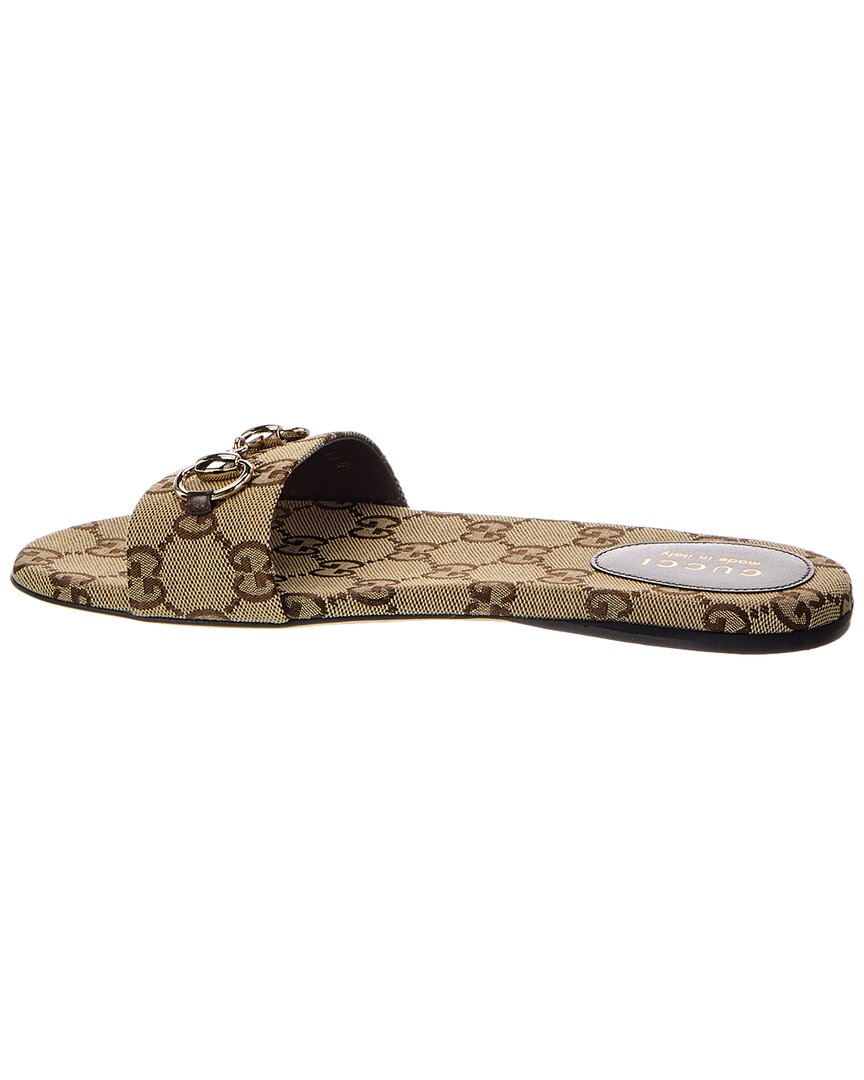Gucci Horsebit Gg Canvas Sandal