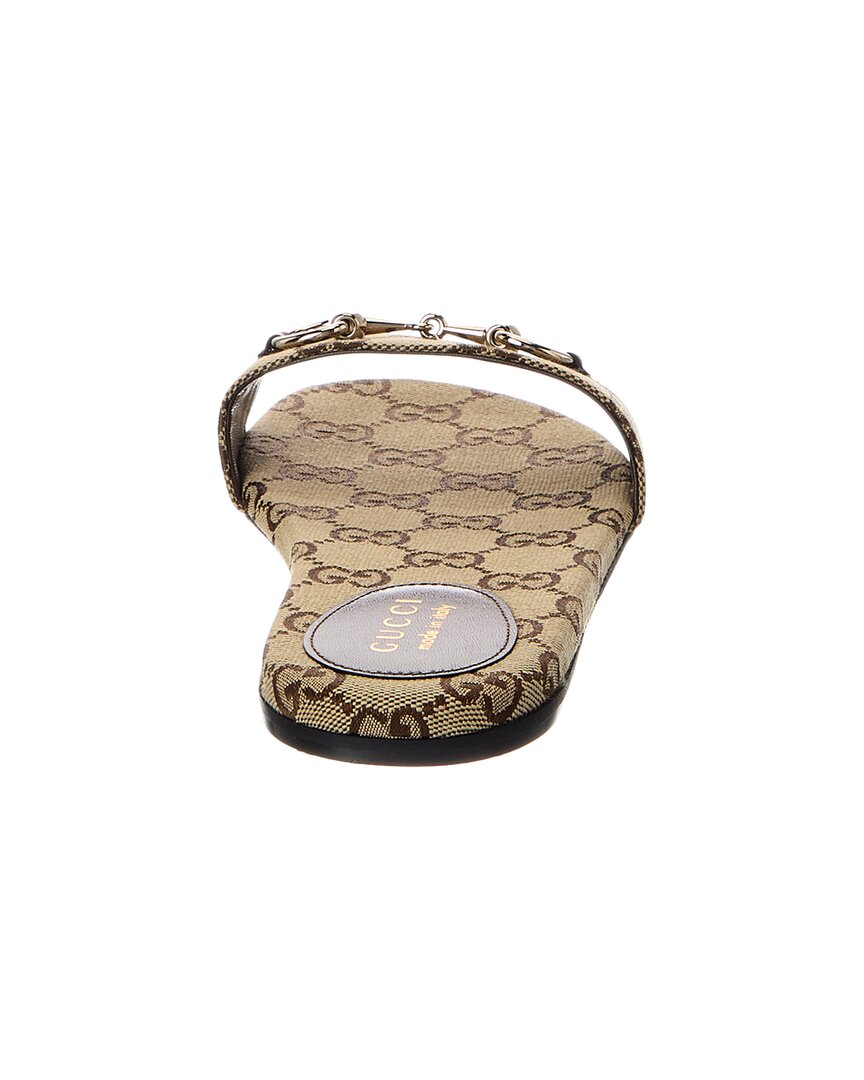 Gucci Horsebit Gg Canvas Sandal