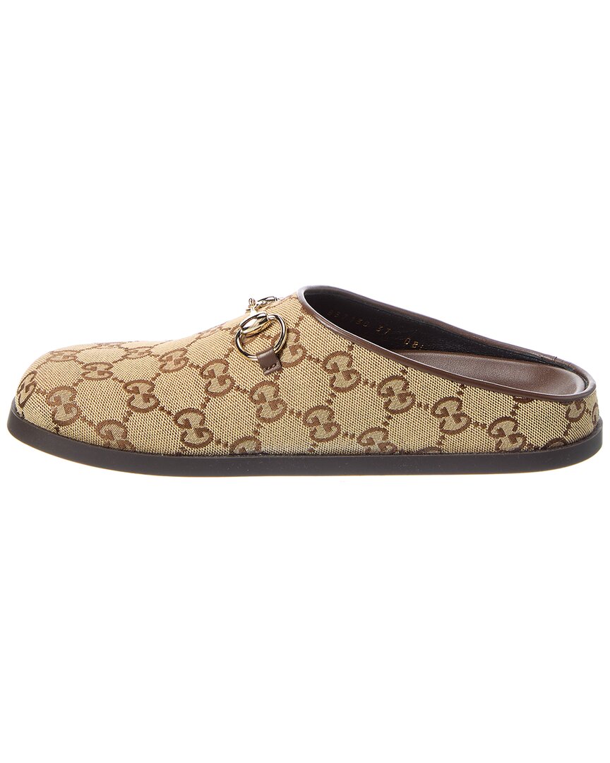 Gucci Horsebit Gg Canvas Mule