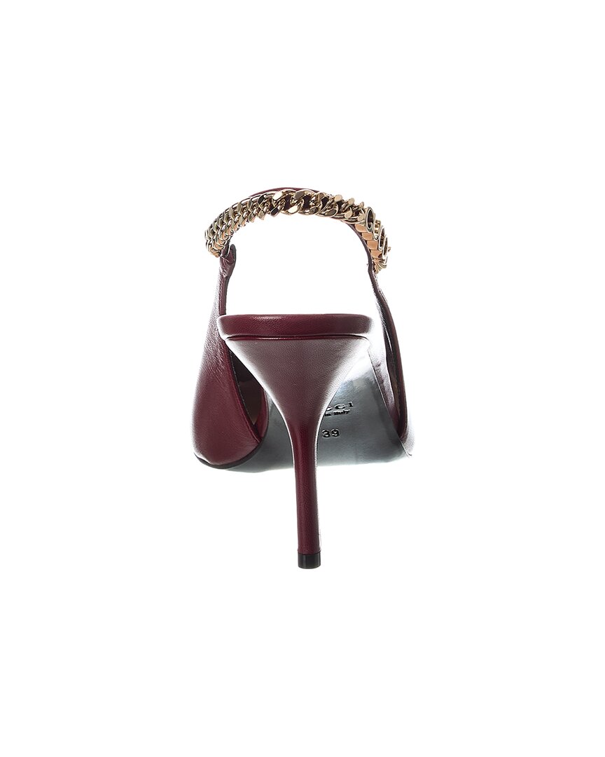 Gucci Signoria Leather Slingback Pump