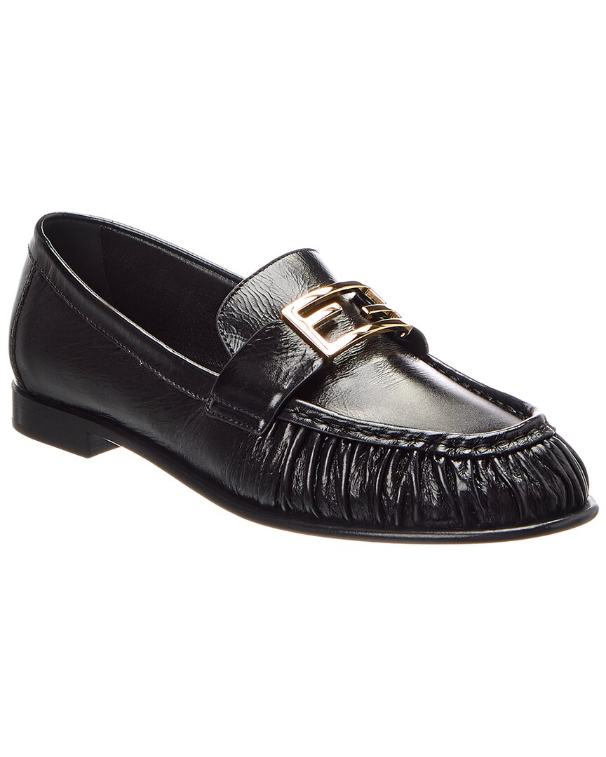 Fendi Shoe Baguette Loafer 3 Leather Black Shoes
