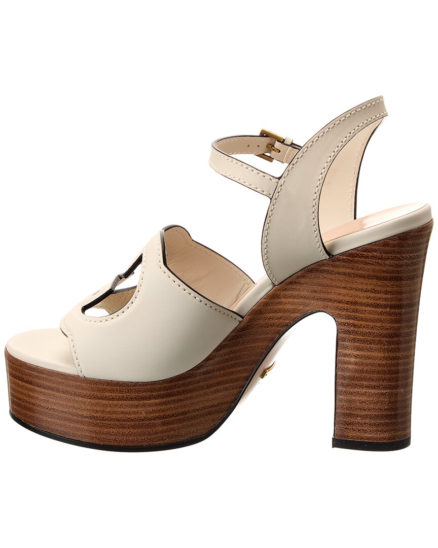 Gucci Interlocking G Leather Platform Sandal