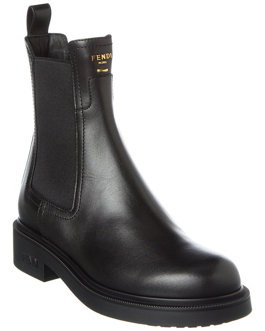 Fendi Shoe Filo Biker Boot Leather Black Shoes