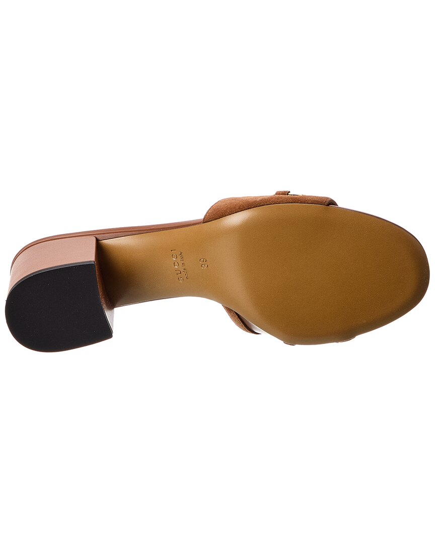 Gucci Horsebit Suede & Leather Sandal