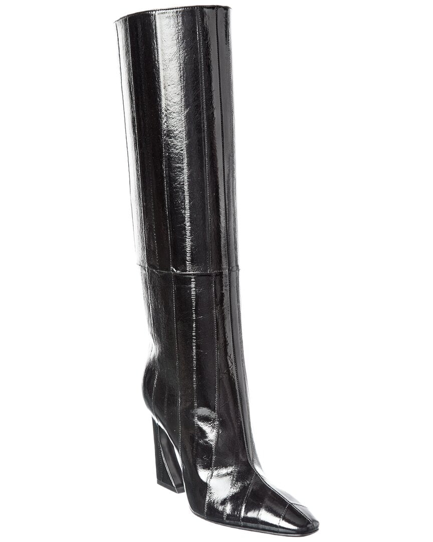 Fendi Shoe Arco Fine Over-The-Knee Boot Patent Black Shoes