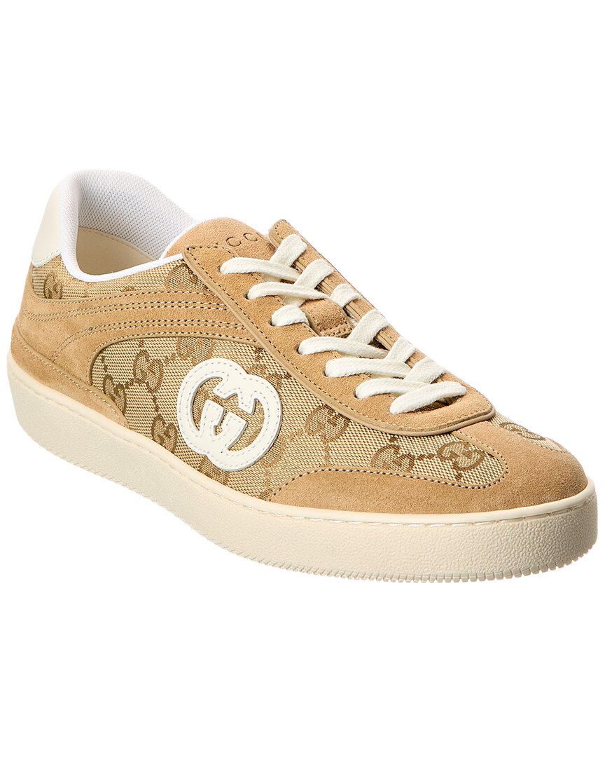 Gucci G75 Gg Canvas & Suede Sneaker