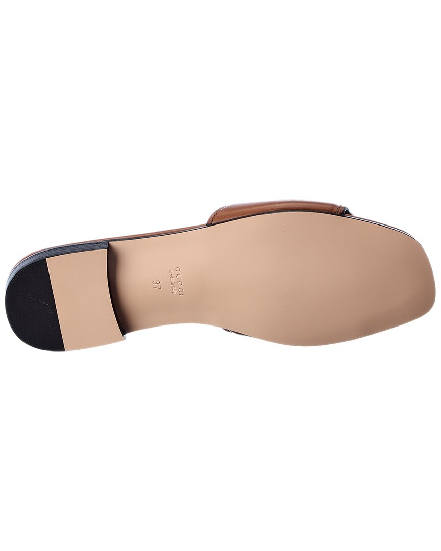 Gucci Interlocking G Cutout Leather Sandal