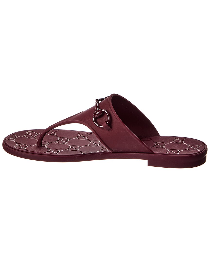 Gucci Gg Horsebit Rubber Thong Sandal