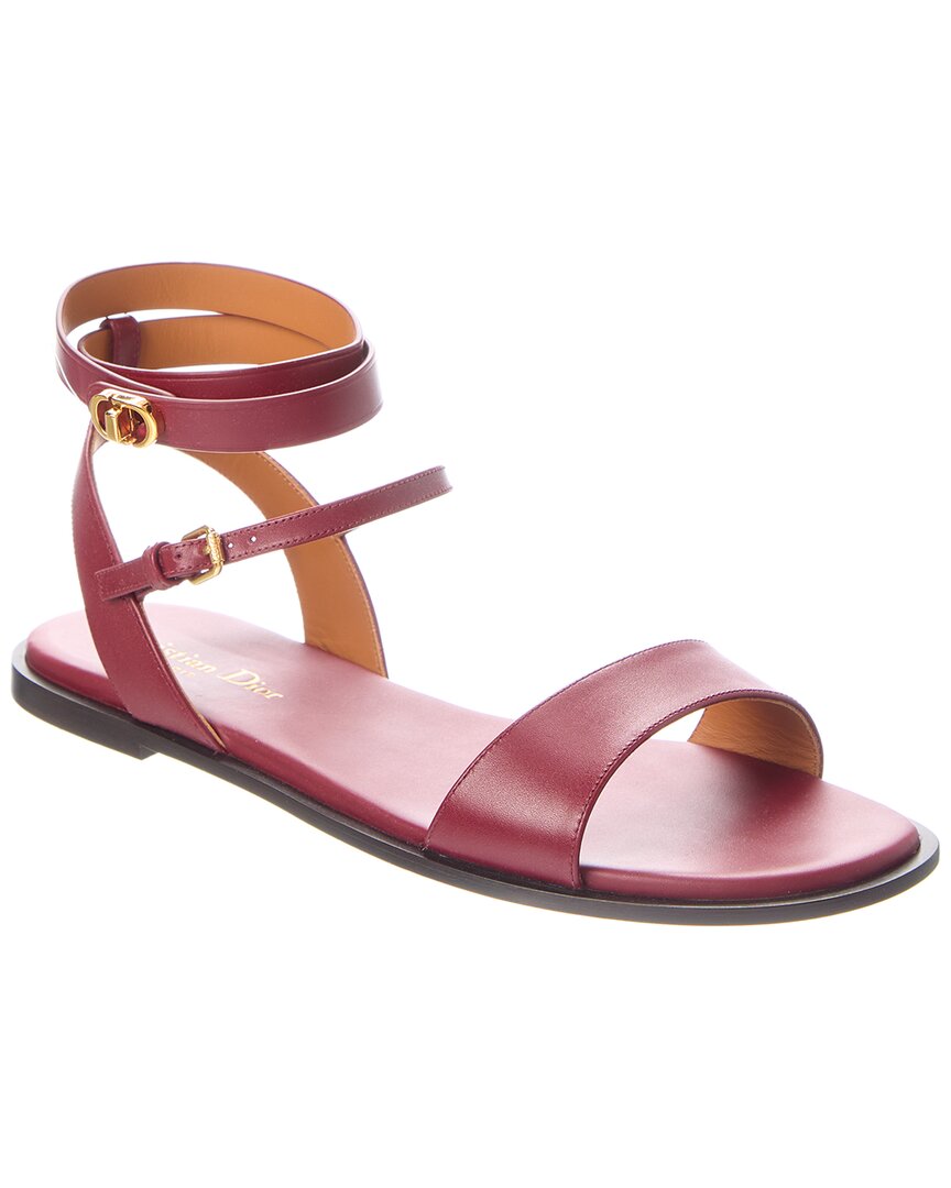 Dior Shoe 30 Montaigne Sandal Leather Red Shoes
