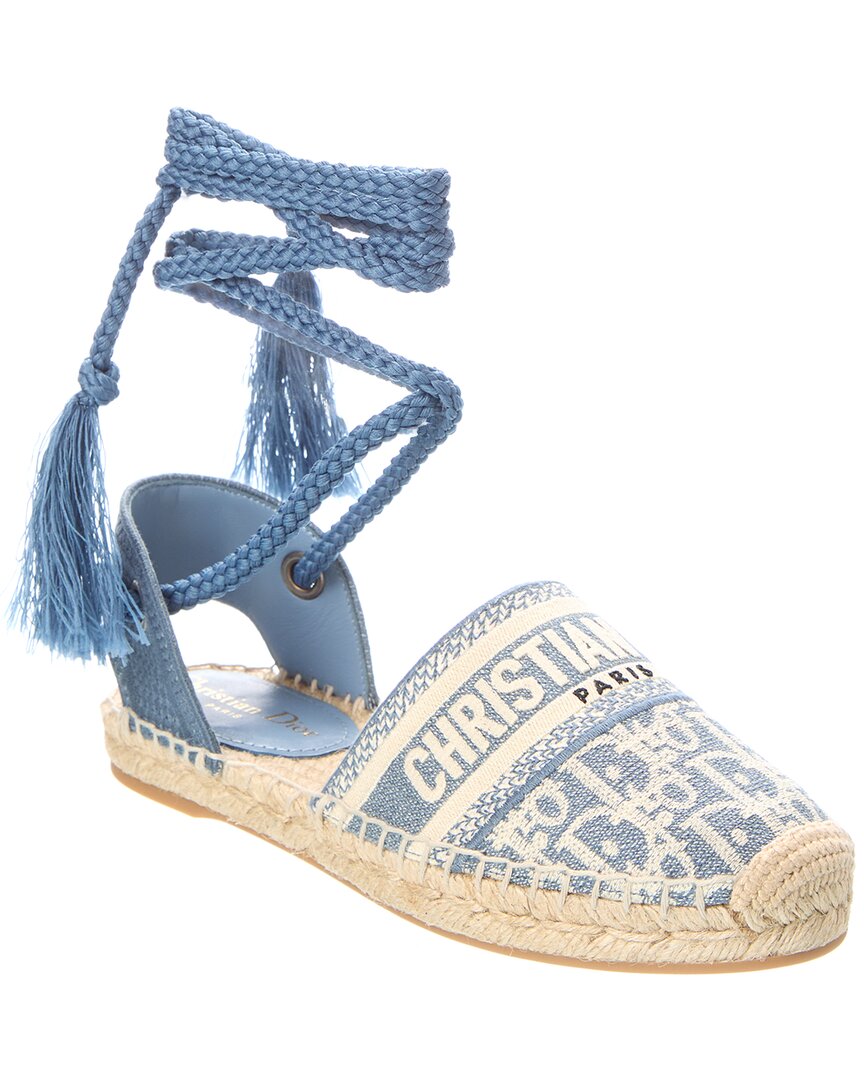 Dior Shoe Granville Oblique Espadrille Canvas Blue Shoes