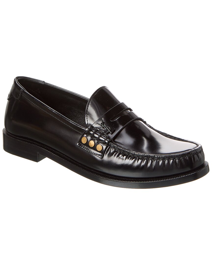 YSL Saint Laurent Le Loafer 15 Moccasin 2 Leather Black Shoes